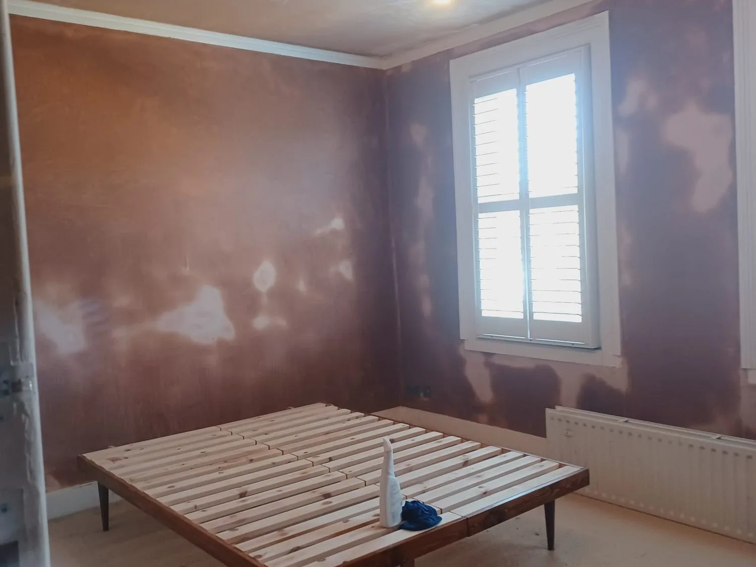 Bright plastered room completed after damp proofing